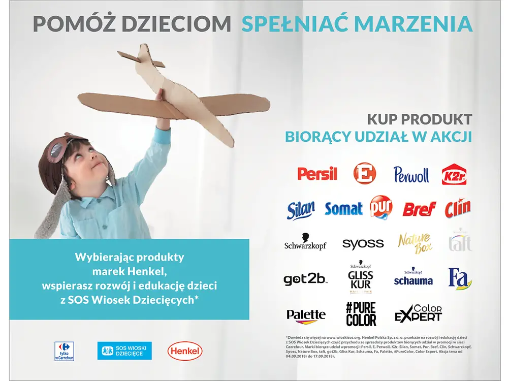 Pomóż dzieciom spełniać marzenia akcja Henkel i Carrefour